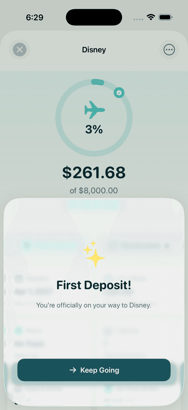 DreamsJar First Deposit Celebration